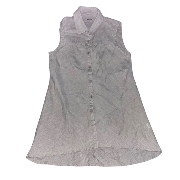 Flax Tops - FLAX Sleeveless Button-Up Linen Tunic Top